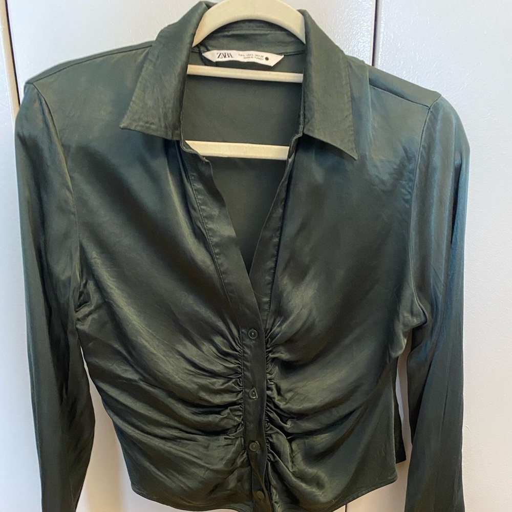 Forest green Zara top